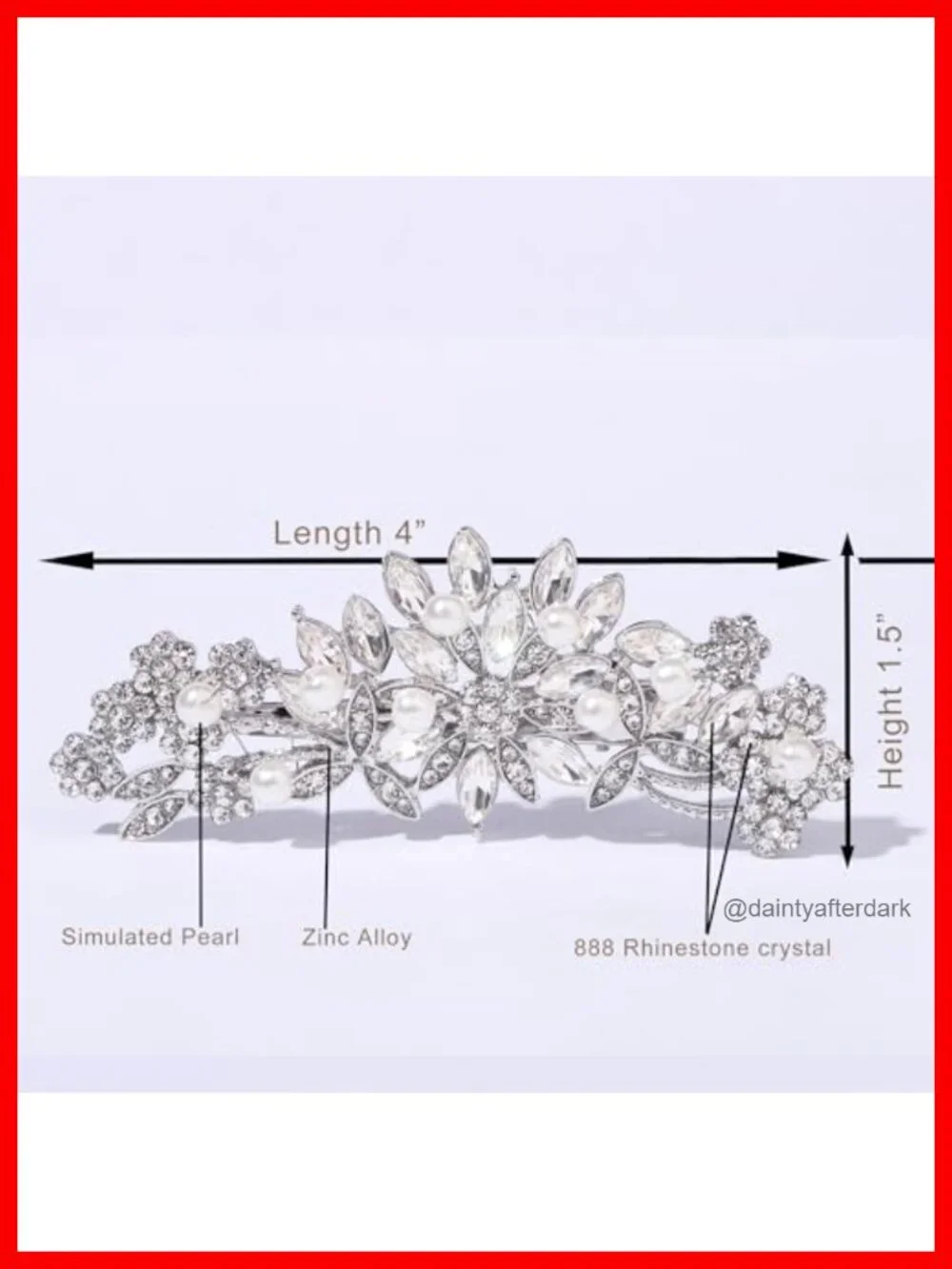 Crystal Rhinestone Pearl Hair Clip Comb Wedding Bridal Hair Accessory